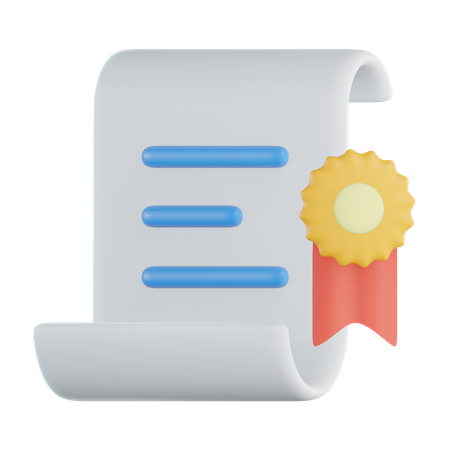 Certificate  3D Icon