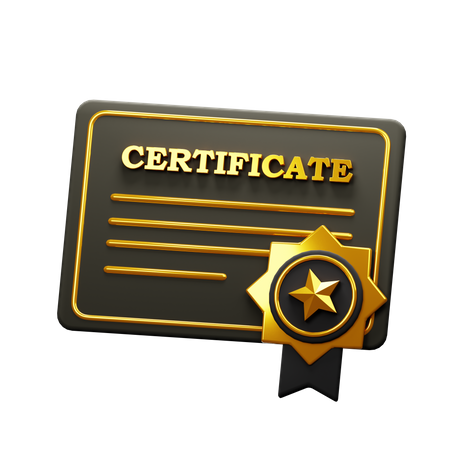 Certificate  3D Icon