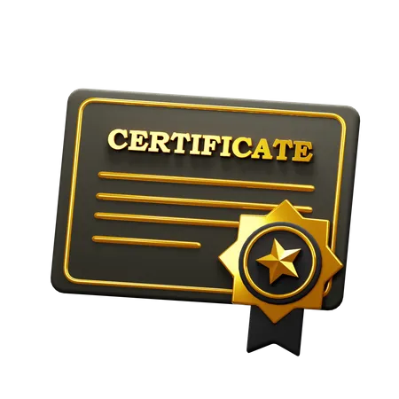 Certificate  3D Icon