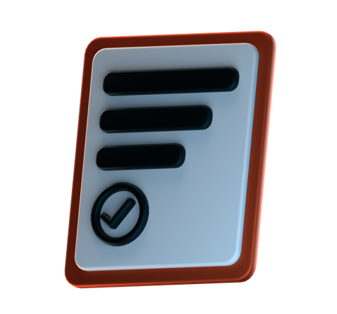 Certificate  3D Icon