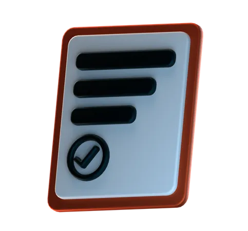 Certificate  3D Icon