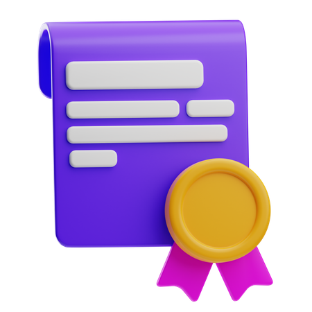 Certificate  3D Icon