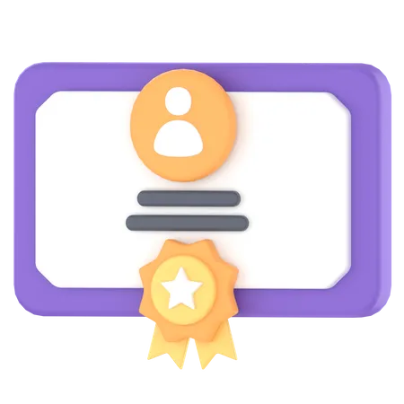 Certificate  3D Icon