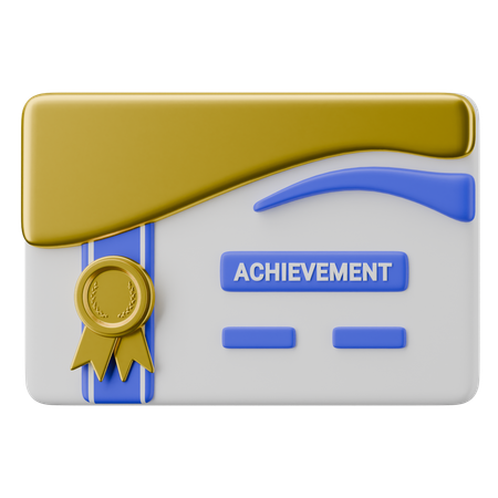 Certificate of Achievement  3D Icon