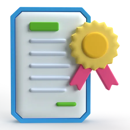 Certification  3D Icon