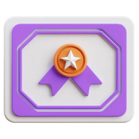 Certification  3D Icon