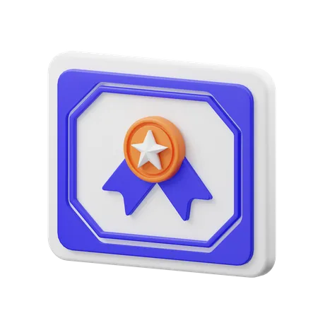 Certification  3D Icon