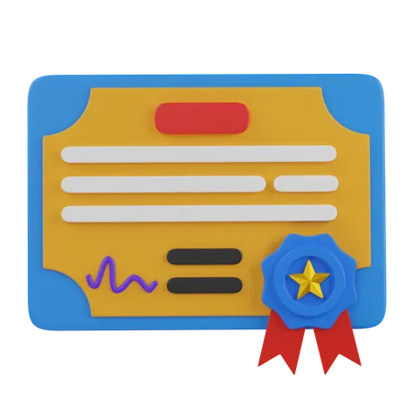 Certification  3D Icon