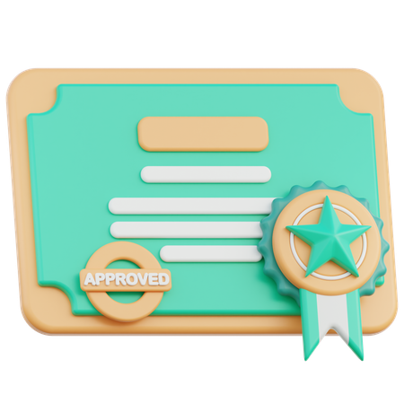 Certification  3D Icon