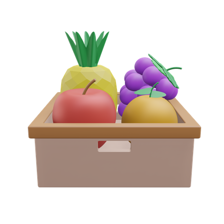 Cesta de frutas  3D Icon