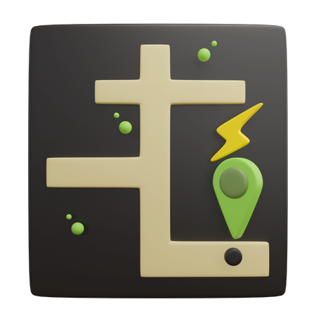 Charging Station Location  3D Icon