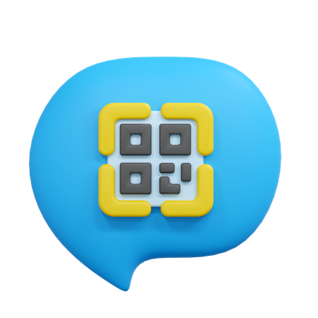 Chat barcode  3D Icon