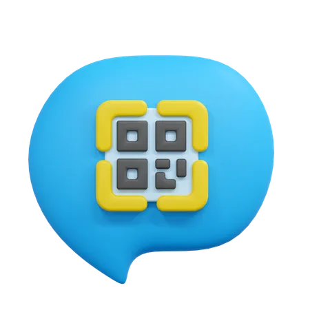 Chat barcode  3D Icon