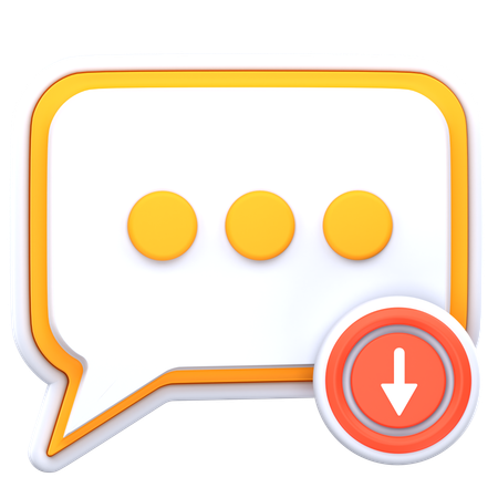 Chat bubble download  3D Icon