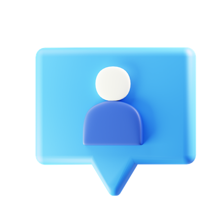 Chat Bubble User  3D Icon