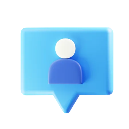 Chat Bubble User  3D Icon