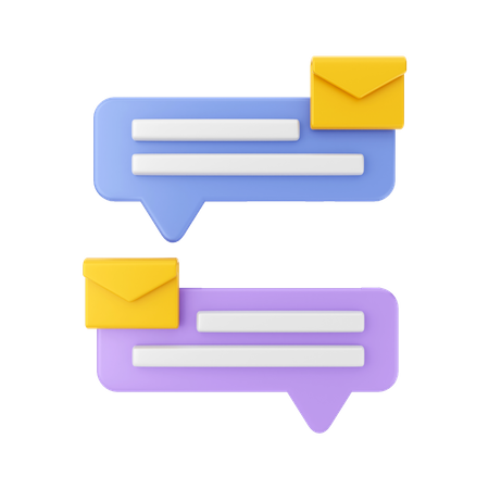 Chat Bubble With Mail  3D Illustration