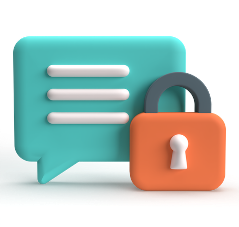 Chat Lock  3D Icon