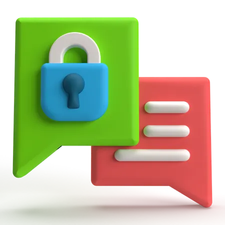 Chat Lock  3D Icon