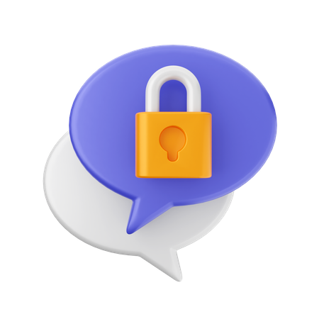 Chat Padlock  3D Icon