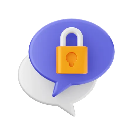 Chat Padlock  3D Icon