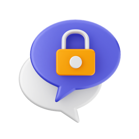 Chat padlock  3D Icon