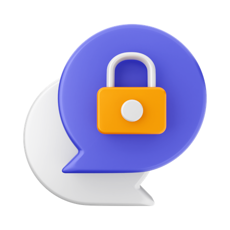 Chat Padlock  3D Icon