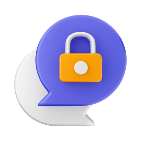 Chat Padlock  3D Icon