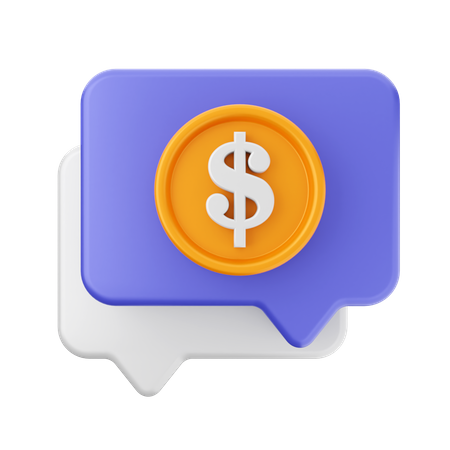 Chat payment  3D Icon