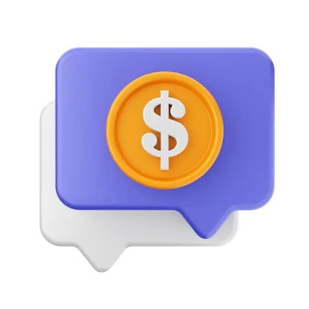 Chat payment  3D Icon