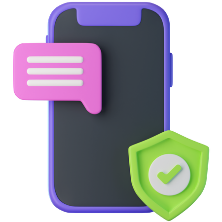 Chat Protection  3D Icon