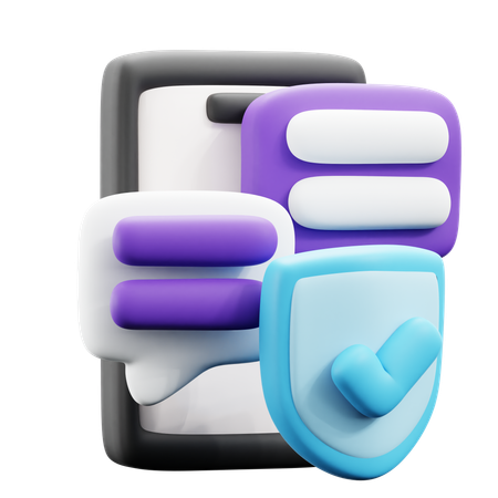 Chat Protection  3D Icon