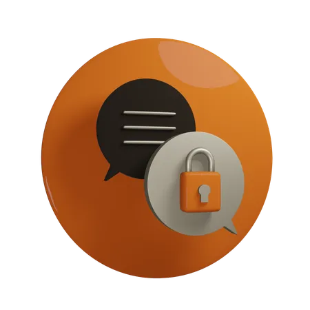 Chat Security  3D Icon