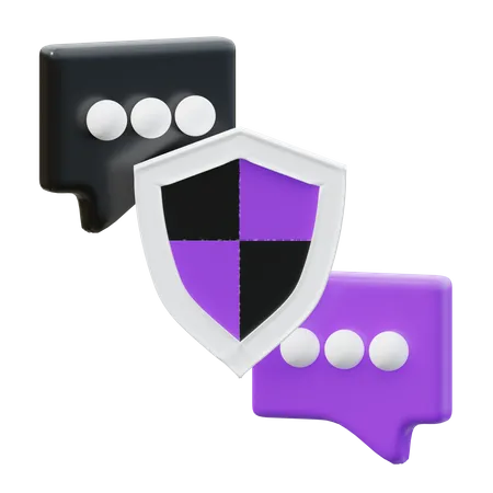 Chat Security  3D Icon