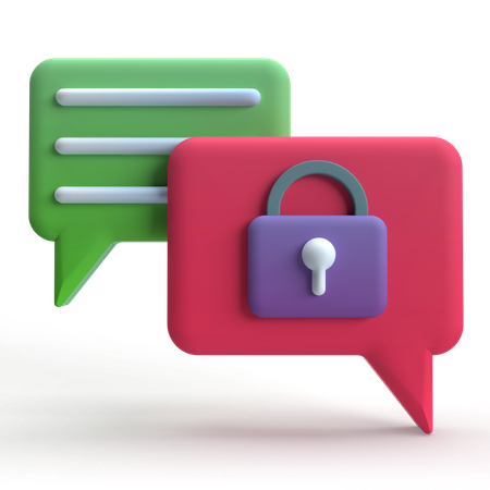 Chat Security  3D Icon