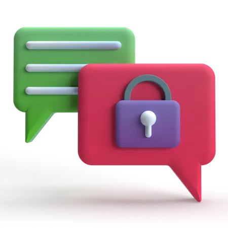 Chat Security  3D Icon