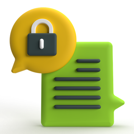 Chat Security  3D Icon