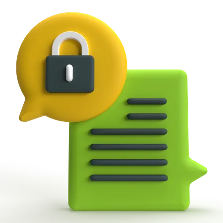 Chat Security  3D Icon