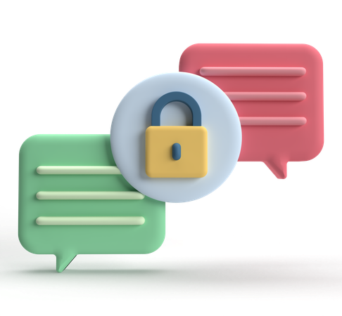 Chat Security  3D Icon