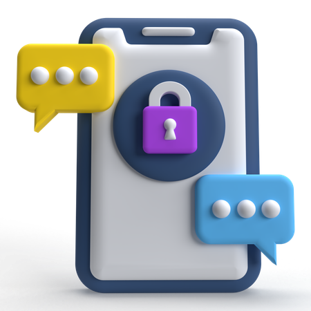 Chat Security  3D Icon