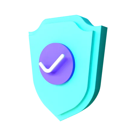 Check Shield  3D Illustration