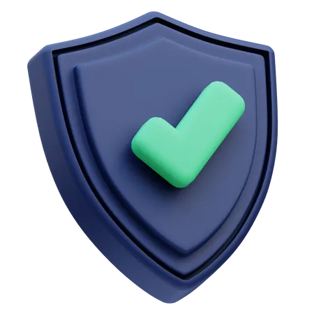 Check Shield Security  3D Icon