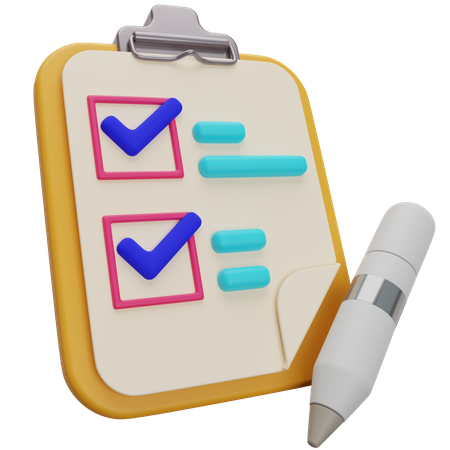 Checklist  3D Illustration