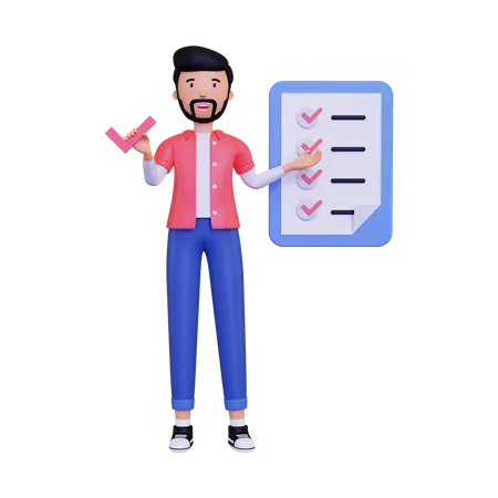 Checklist  3D Illustration