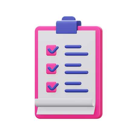 Checklist  3D Illustration