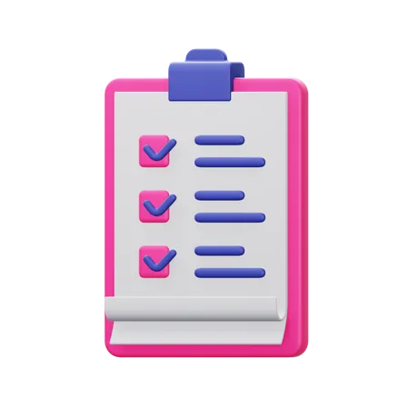 Checklist  3D Illustration