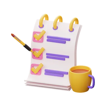 Checklist  3D Illustration