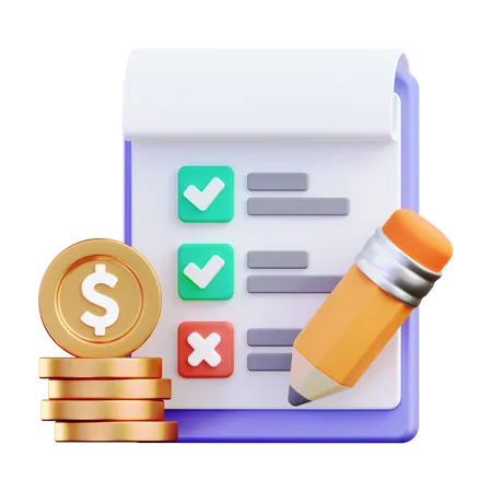 Checklist Document  3D Icon