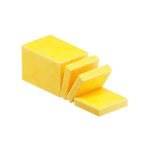 Cheddar Cheese  3D Icon