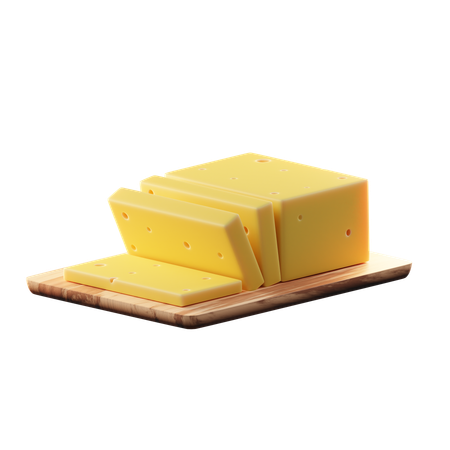 Cheddar Cheese  3D Icon